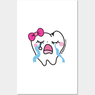 crying tooth cartoon Posters and Art